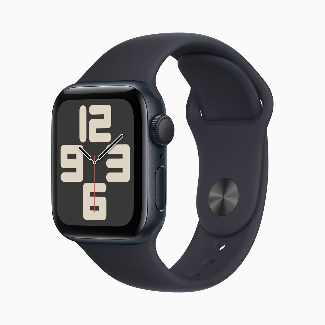 Apple Watch SE 2ª Wi‑Fi Bluetooth 5.3 • Caixa meia-noite de alumínio – 40 mm • Pulseira esportiva meia-noite