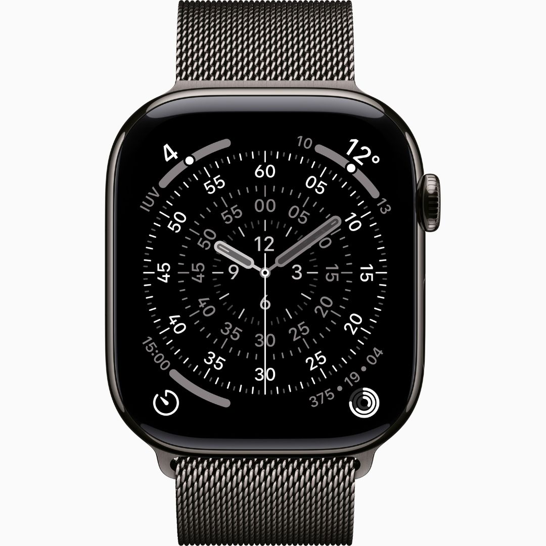 Alternative view of Apple Watch Series 11 Caixa de Titânio Ardósia com Pulseira Estilo Milanês Ardósia
