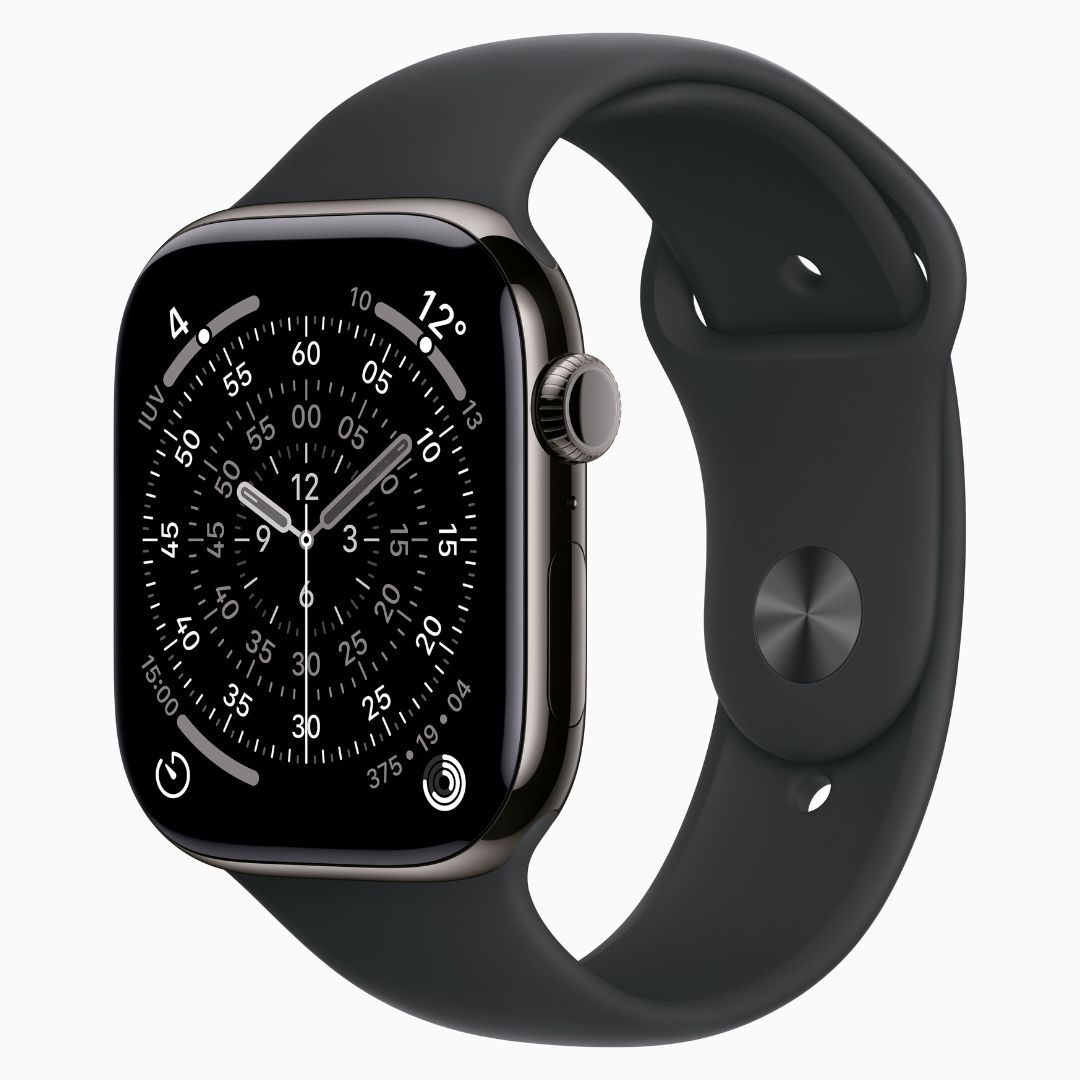 Apple Watch Series 11 Caixa de Titânio Ardósia com Pulseira Esportiva Preta