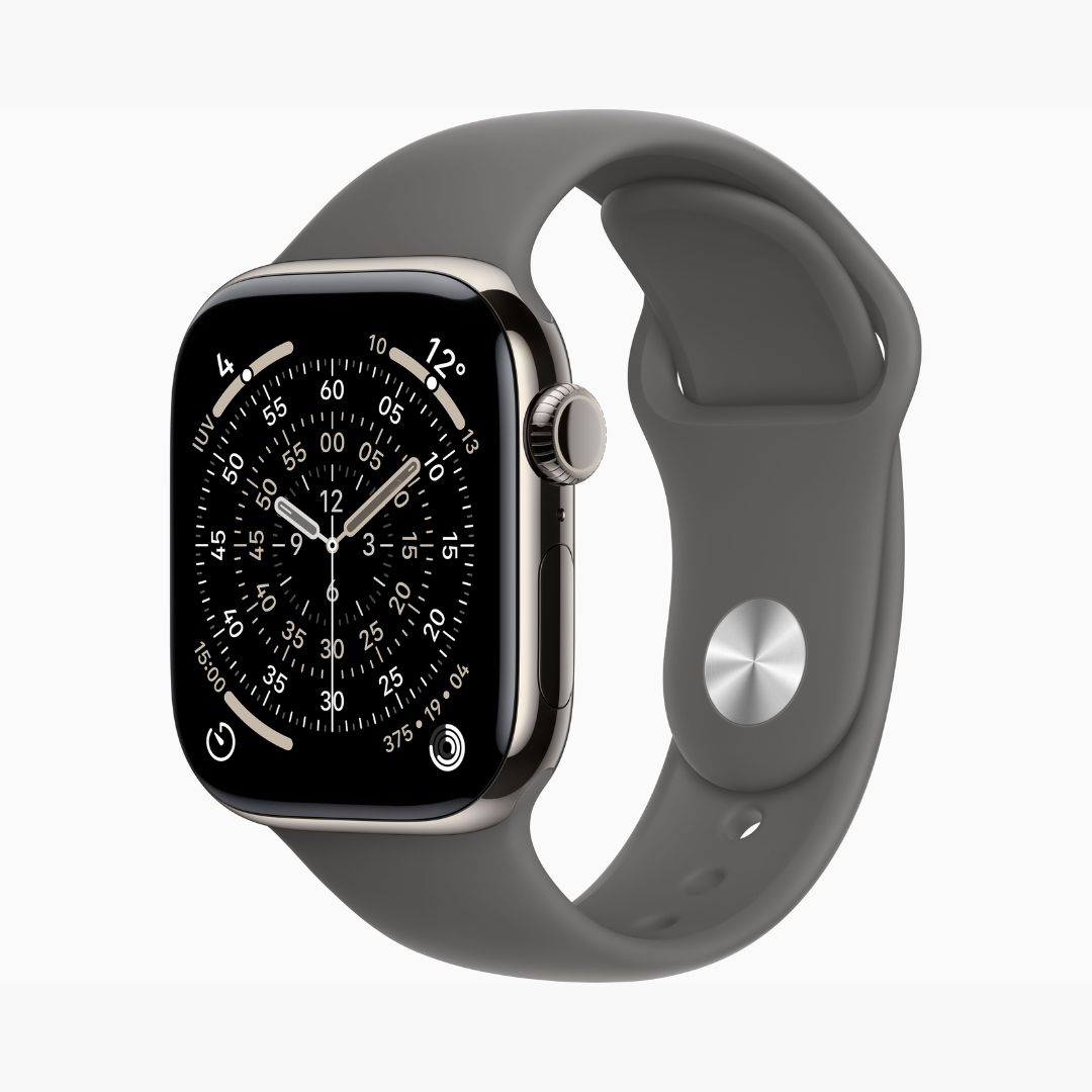 Alternative view of Apple Watch Series 11 Caixa de Titânio Natural com Pulseira Esportiva Cinza-pedra