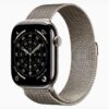 Apple Watch Series 11 Caixa de Titânio Natural com Pulseira Estilo Milanês Natural