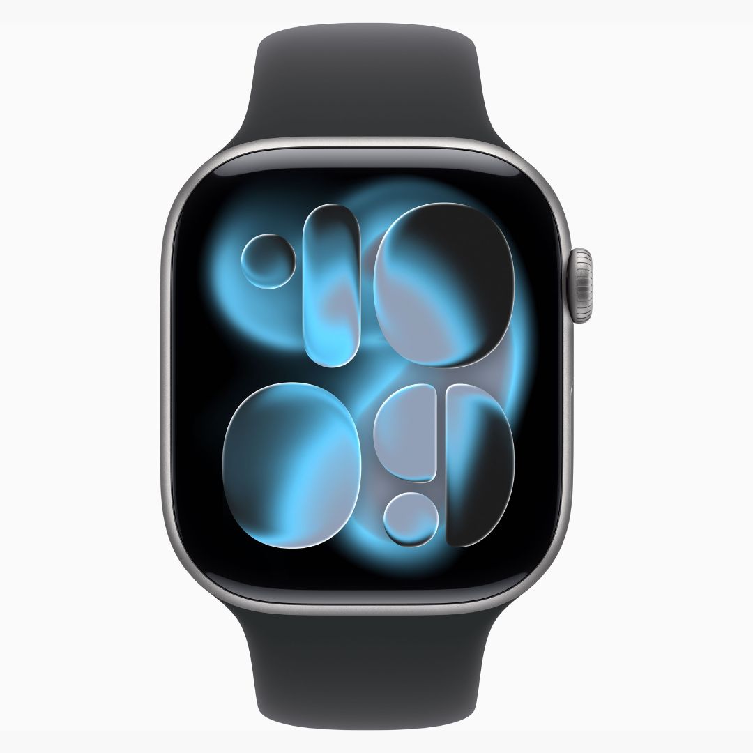 Alternative view of Apple Watch Series 11 Caixa de Alumínio Cinza-espacial com Pulseira Esportiva Preta