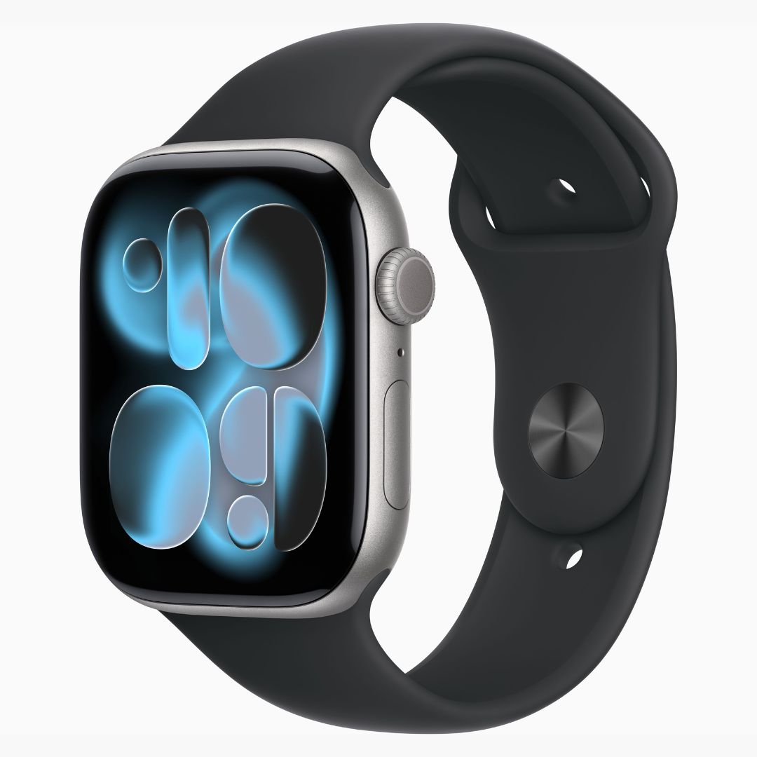Apple Watch Series 11 Caixa de Alumínio Cinza-espacial com Pulseira Esportiva Preta