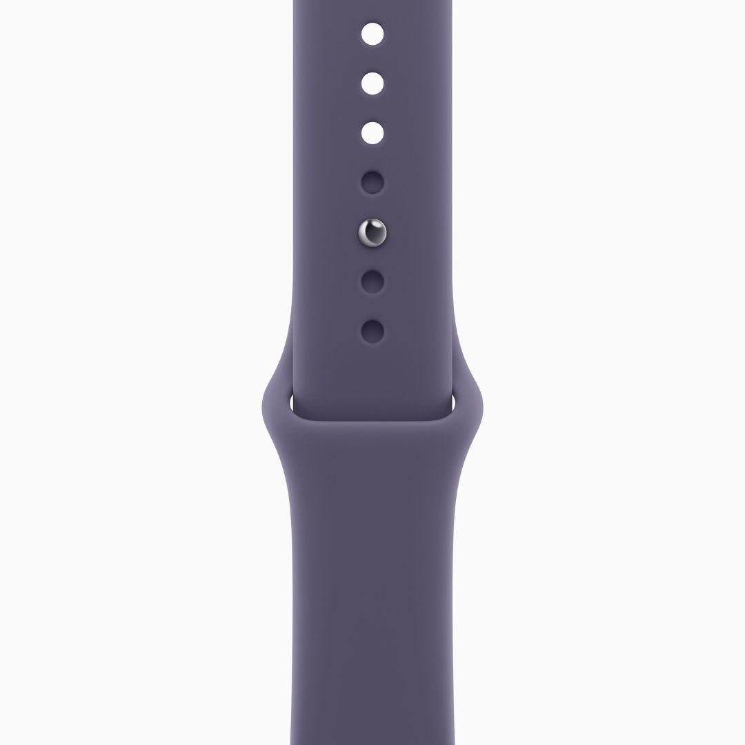 Alternative view of Apple Watch Series 11 Caixa de Alumínio Prateada com Pulseira Esportiva Roxo-névoa
