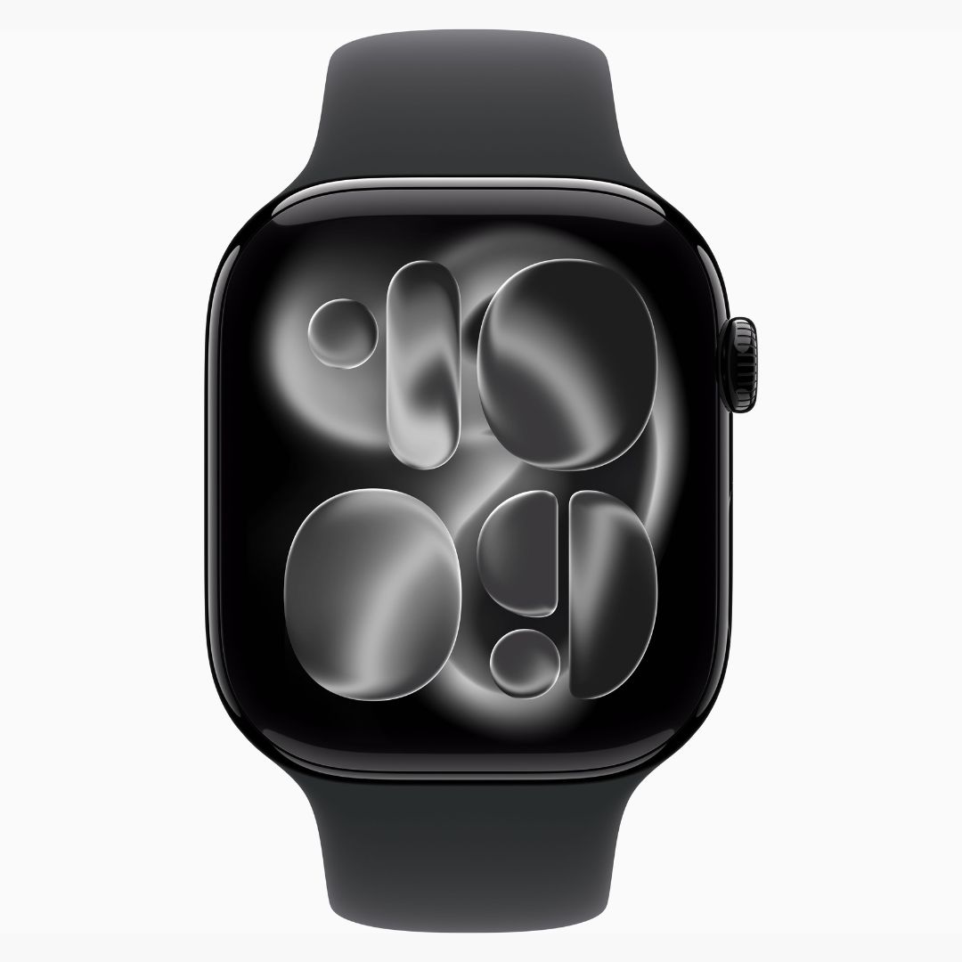 Alternative view of Apple Watch Series 11 Caixa de Alumínio Preta Brilhante com Pulseira Esportiva Preta