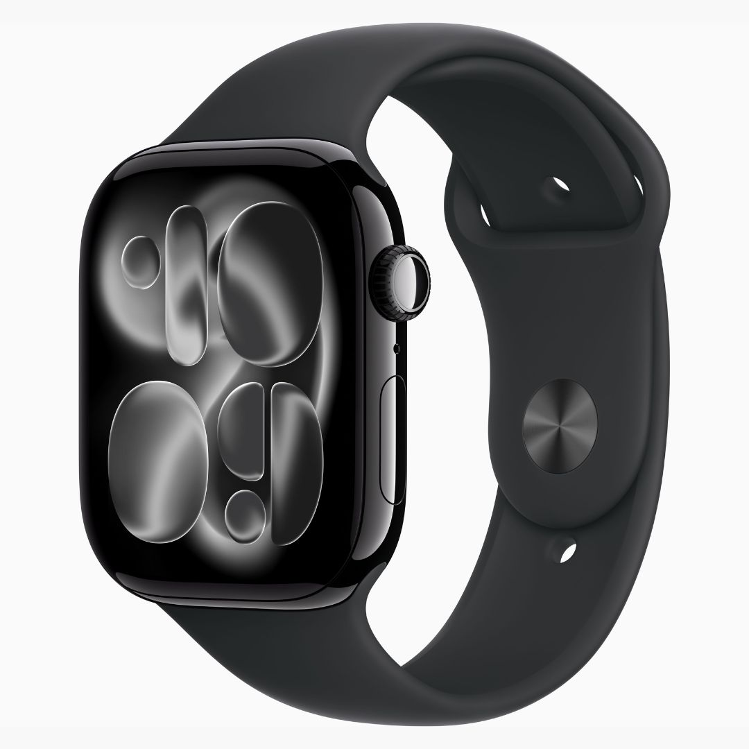 Apple Watch Series 11 Caixa de Alumínio Preta Brilhante com Pulseira Esportiva Preta