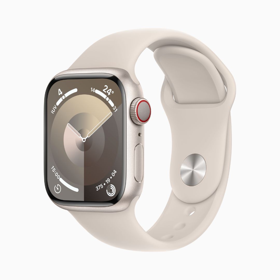 Apple Watch Series 9 Wi‑Fi 4 Bluetooth 5.3 Caixa estelar de alumínio – 41 mm • Pulseira esportiva estelar