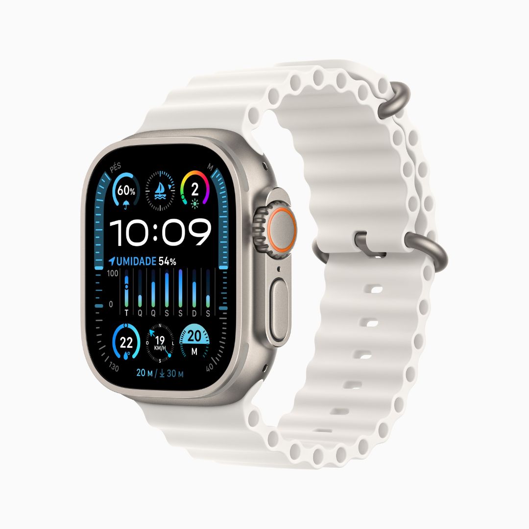 Apple Watch Ultra 2 Wi-Fi 4 Bluetooth 5.3 Caixa de titânio de 49 mm • Pulseira Oceano branca